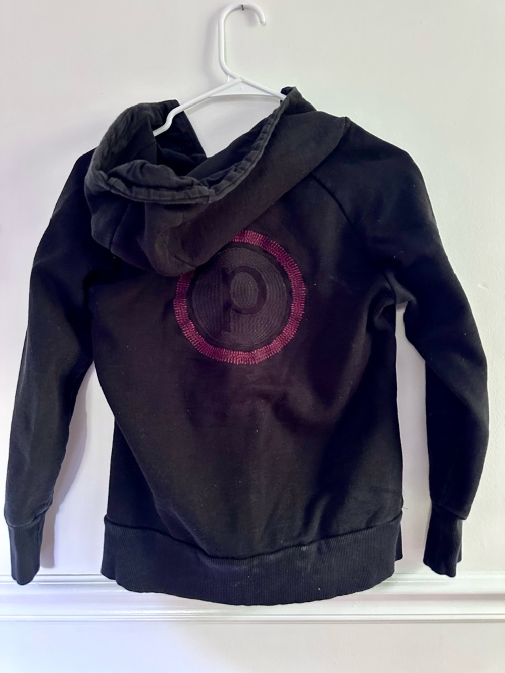Pure Barre Tavi Noir Black Full Zip Hoodie Sweatshirt XS Retro Studio
